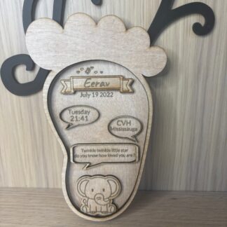 Personalized Wooden Baby Footprint Keepsake
